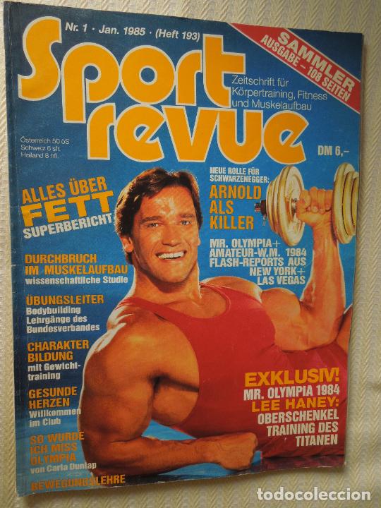 Sports collectibles: SPORT REVUE - FITNESS UND MUSKELAUFBAU - N&ordm; 1 JAN 1985 - ARNOLD ALS KILLER - LEE HANEY