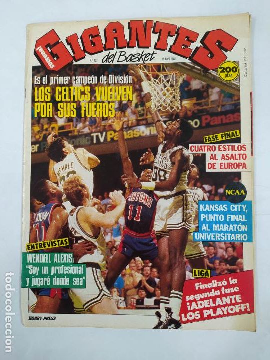 Coleccionismo deportivo: REVISTA GIGANTES DEL BASKET N&ordm; 127. 11 ABRIL 1988. WENDELL ALEXIS. CELTICS. TDKC72
