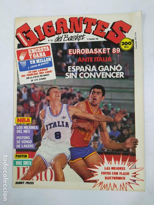 Coleccionismo deportivo: REVISTA GIGANTES DEL BASKET N&ordm; 162. 12 DICIEMBRE 1988. EUROBASKET 89. POSTER MIKE SMITH. TDKC72