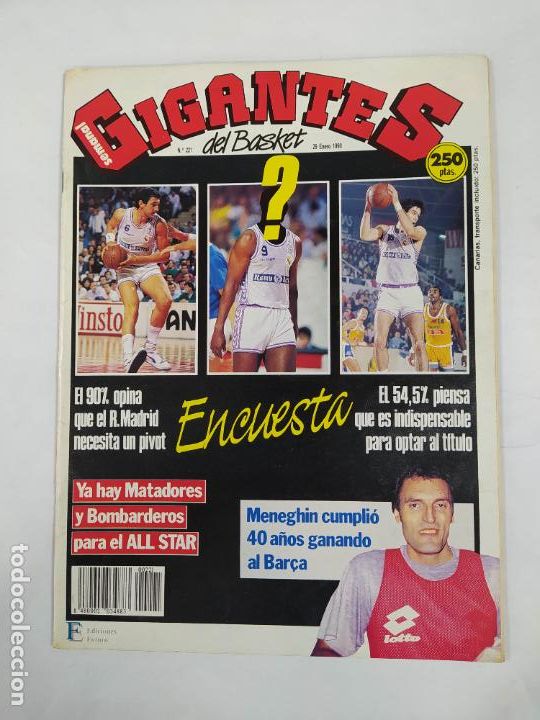 Coleccionismo deportivo: REVISTA GIGANTES DEL BASKET N&ordm; 221. 29 ENERO 1990. MENEGHIN. POSTER CHARLES BARKLEY. TDKC72