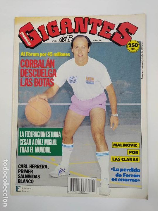 Coleccionismo deportivo: REVISTA GIGANTES DEL BASKET N&ordm; 245. 16 JULIO 1990. CORBAL&Aacute;N CUELGA LAS BOTAS. ARGENTINA. TDKR62