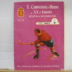 Coleccionismo deportivo: REAL FEDERACION ESPAÑOLA HOCKEY Y PATINAJE-CAMPEONATO MUNDO Y EUROPA-PROGRAMA 1954-VER FOTOS(K-8396). Lote 383187459