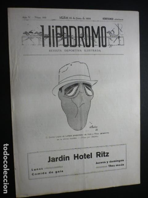 Collectionnisme sportif: HIPODROMO REVISTA DEPORTIVA ILUSTRADA N&ordm; 164 1934 HIPICA RARA REVISTA