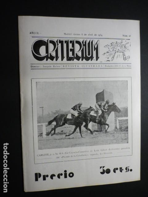 Collectionnisme sportif: CRITERIUM REVISTA ILUSTRADA N&ordm; 28 1934 CABALLOS HIPICA RARA REVISTA