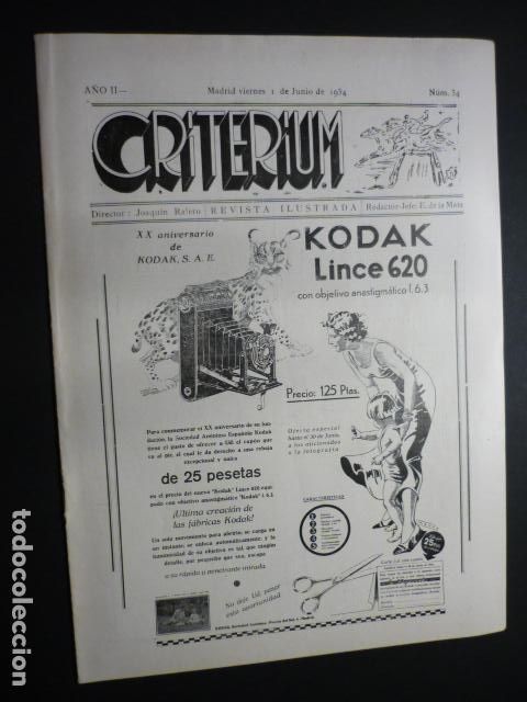 Sports collectibles: CRITERIUM REVISTA ILUSTRADA N&ordm; 34 1934 CABALLOS HIPICA RARA REVISTA