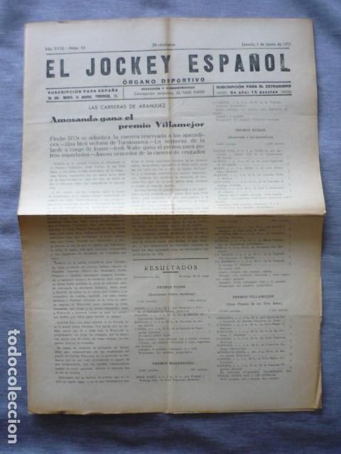 Collectionnisme sportif: EL JOCKEY ESPA&Ntilde;OL ORGANO DEPORTIVO PERIODICO HIPICA CARRERAS DE CABALLOS ARANJUEZ JUNIO 1933