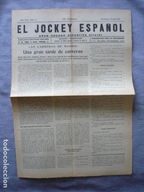 Sports collectibles: EL JOCKEY ESPA&Ntilde;OL ORGANO DEPORTIVO PERIODICO HIPICA CARRERAS DE CABALLOS ABRIL 1932