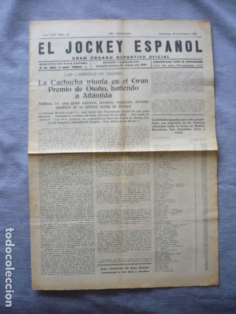 Coleccionismo deportivo: EL JOCKEY ESPA&Ntilde;OL ORGANO DEPORTIVO PERIODICO HIPICA CARRERAS DE CABALLOS NOVIEMBRE 1932