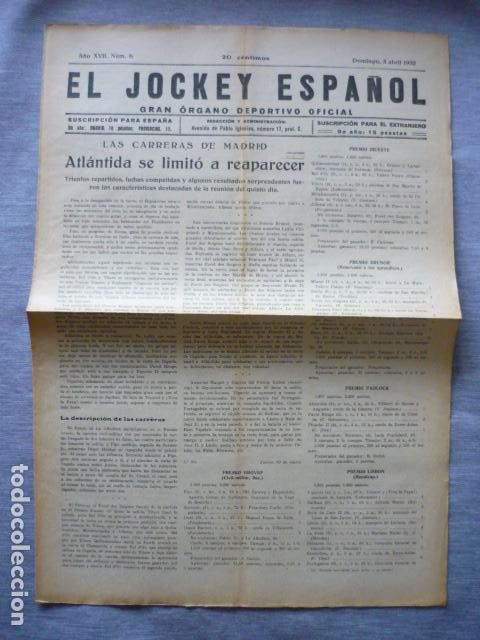 Sammelleidenschaft Sport: EL JOCKEY ESPA&Ntilde;OL ORGANO DEPORTIVO PERIODICO HIPICA CARRERAS DE CABALLOS ABRIL 1932