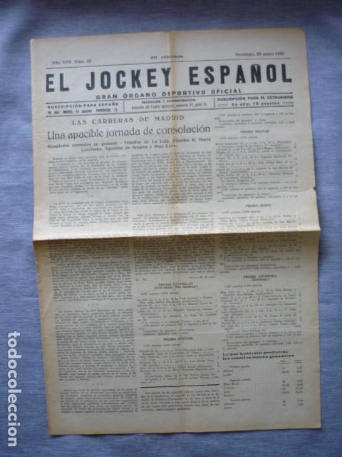 Coleccionismo deportivo: EL JOCKEY ESPA&Ntilde;OL ORGANO DEPORTIVO PERIODICO HIPICA CARRERAS DE CABALLOS MAYO 1932