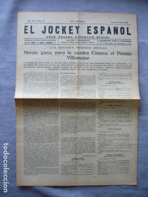 Collectionnisme sportif: EL JOCKEY ESPA&Ntilde;OL ORGANO DEPORTIVO PERIODICO HIPICA CARRERAS DE CABALLOS JUNIO 1932