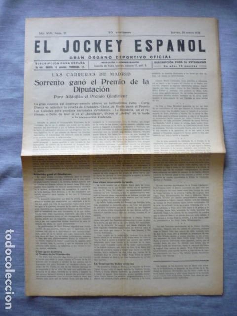 Sammelleidenschaft Sport: EL JOCKEY ESPA&Ntilde;OL ORGANO DEPORTIVO PERIODICO HIPICA CARRERAS DE CABALLOS MAYO 1932