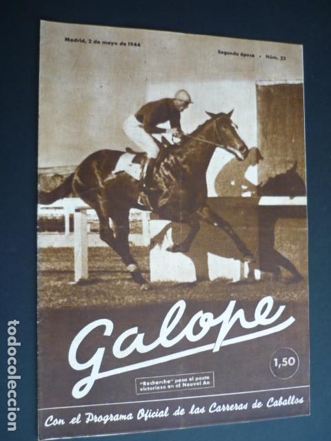 Collectionnisme sportif: REVISTA GALOPE HIPICA N&ordm; 23 MAYO 1944