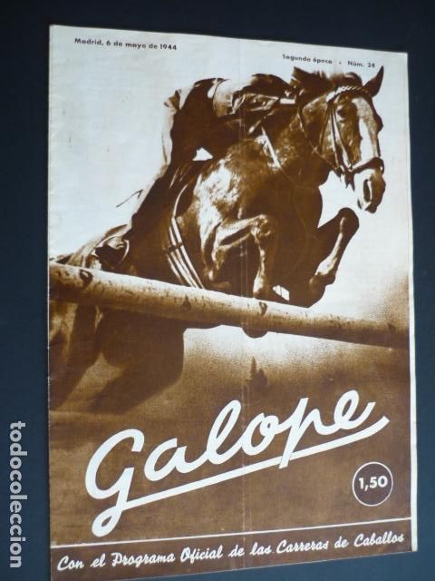 Coleccionismo deportivo: REVISTA GALOPE HIPICA N&ordm; 24 MAYO 1944