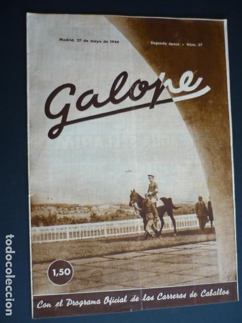 Coleccionismo deportivo: REVISTA GALOPE HIPICA N&ordm; 27 MAYO 1944