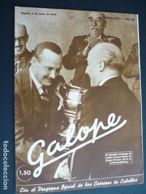 Sports collectibles: REVISTA GALOPE HIPICA N&ordm; 28 JUNIO 1944