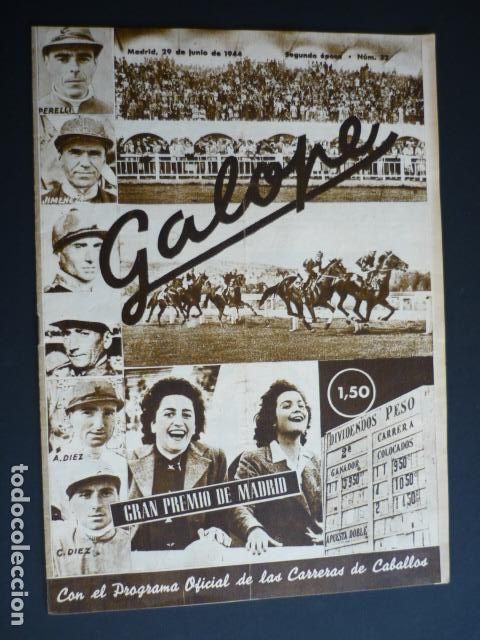 Coleccionismo deportivo: REVISTA GALOPE HIPICA N&ordm; 32 JUNIO 1944