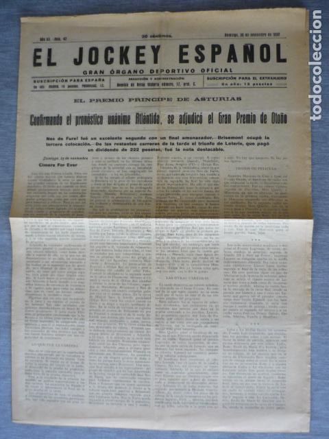 Coleccionismo deportivo: EL JOCKEY ESPA&Ntilde;OL ORGANO DEPORTIVO PERIODICO HIPICA CARRERAS DE CABALLOS NOVIEMBRE 1930