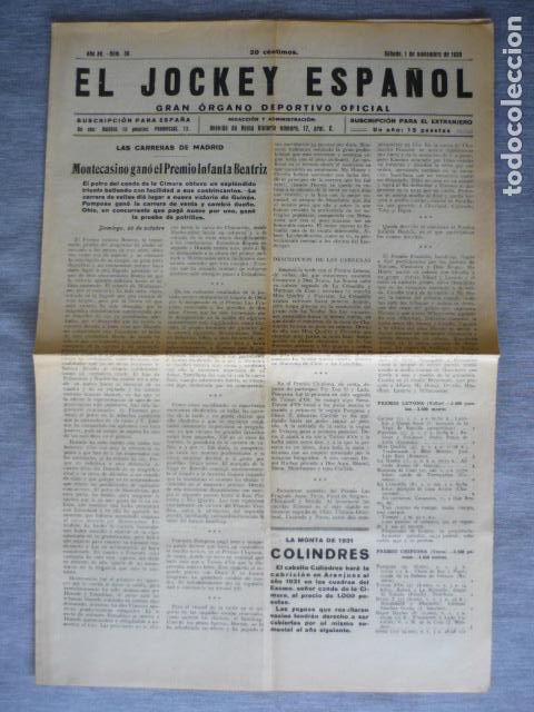 Sammelleidenschaft Sport: EL JOCKEY ESPA&Ntilde;OL ORGANO DEPORTIVO PERIODICO HIPICA CARRERAS DE CABALLOS MADRID NOVIEMBRE 1930