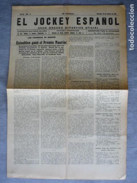 Collectionnisme sportif: EL JOCKEY ESPA&Ntilde;OL ORGANO DEPORTIVO PERIODICO HIPICA CARRERAS DE CABALLOS MADRID OCTUBRE 1930