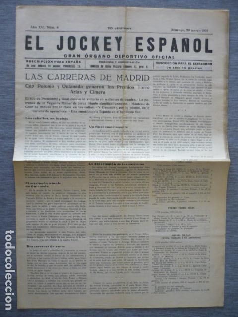 Sammelleidenschaft Sport: EL JOCKEY ESPA&Ntilde;OL ORGANO DEPORTIVO PERIODICO HIPICA CARRERAS DE CABALLOS MADRID MARZO 1931