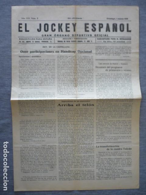 Sammelleidenschaft Sport: EL JOCKEY ESPA&Ntilde;OL ORGANO DEPORTIVO PERIODICO HIPICA CARRERAS DE CABALLOS MADRID MARZO 1931