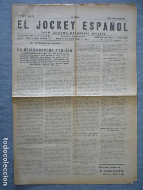 Collectionnisme sportif: EL JOCKEY ESPA&Ntilde;OL ORGANO DEPORTIVO PERIODICO HIPICA CARRERAS DE CABALLOS MADRID MAYO 1930
