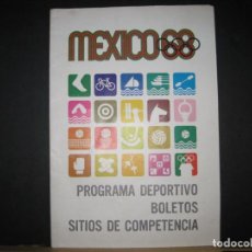 Coleccionismo deportivo: MEXICO 68-PROGRAMA DEPORTIVO-BOLETOS-SITIOS DE COMPETENCIA-JUEGOS OLIMPICOS 1968-VER FOTOS-(K-9467). Lote 400942704