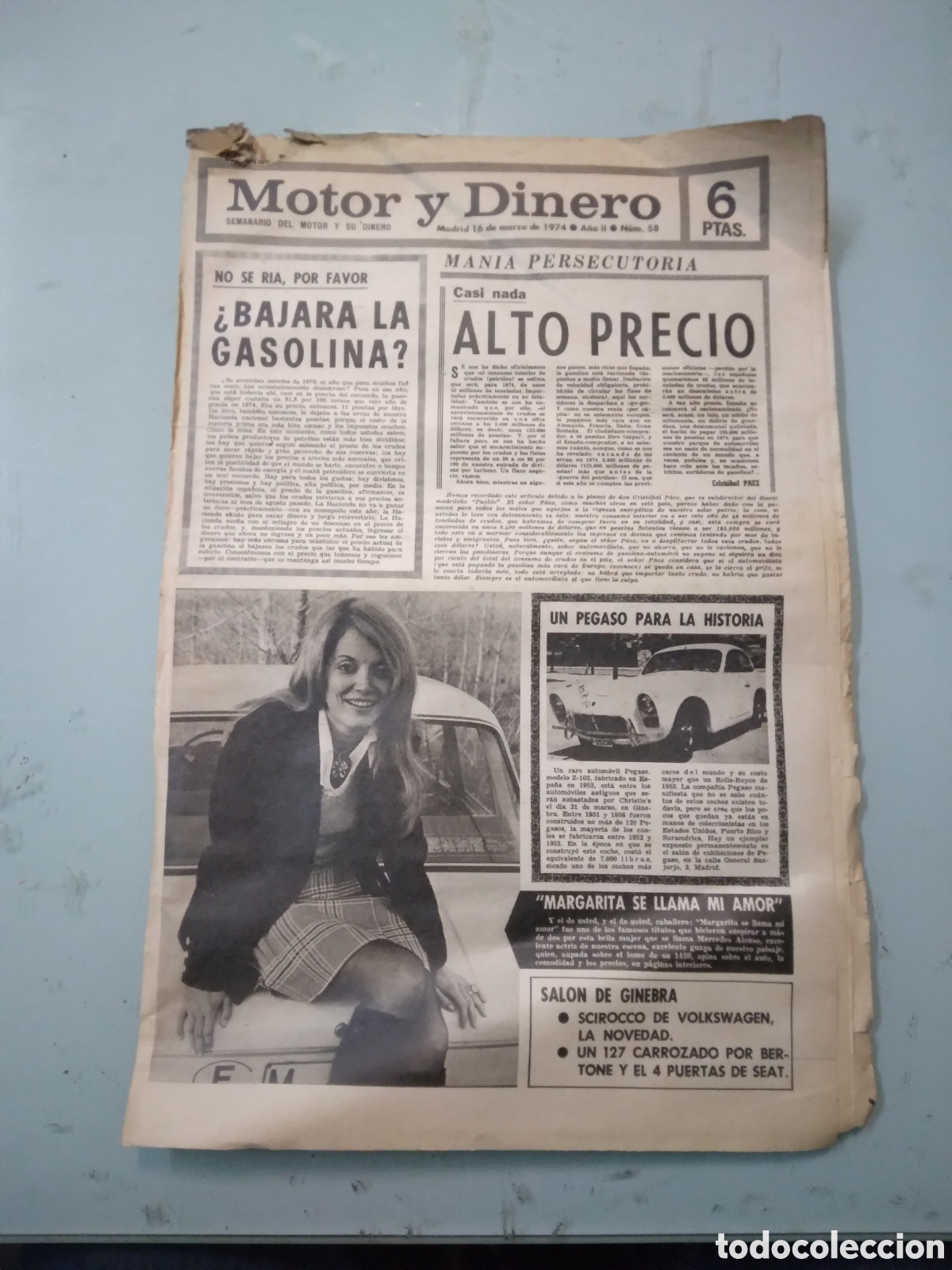 Coleccionismo deportivo: Motor y dinero,semanario del motor y su dinero,16 marzo 1974
