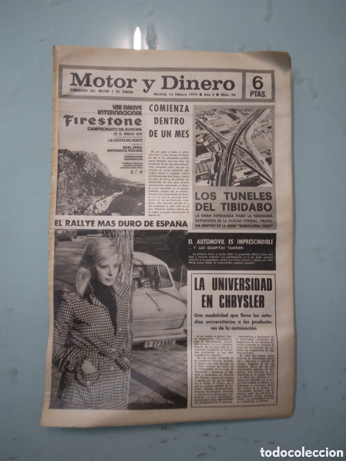 Coleccionismo deportivo: Motor y dinero,semanario del motor y su dinero,16 febrero 1974