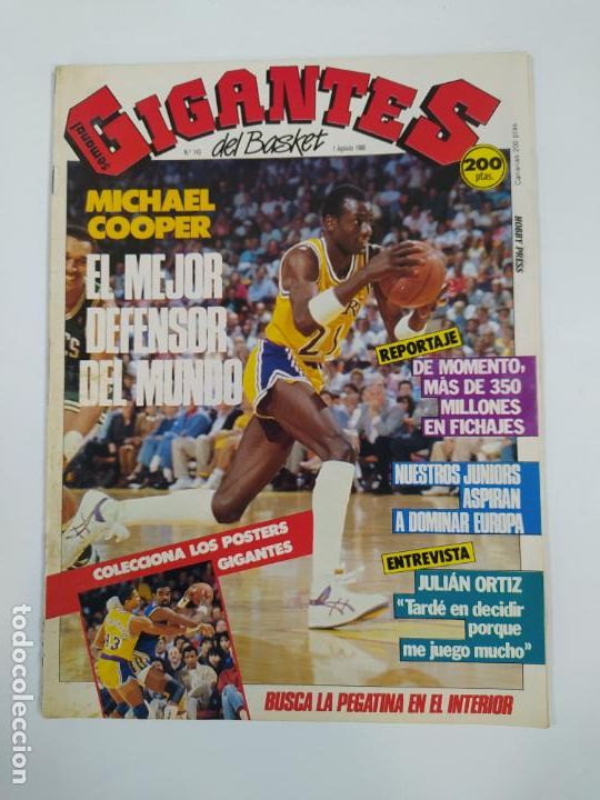 Coleccionismo deportivo: REVISTA GIGANTES DEL BASKET N&ordm; 143. 1 AGOSTO 1988. MICHAEL COOPER MEJOR DEFENSOR. TDKR62