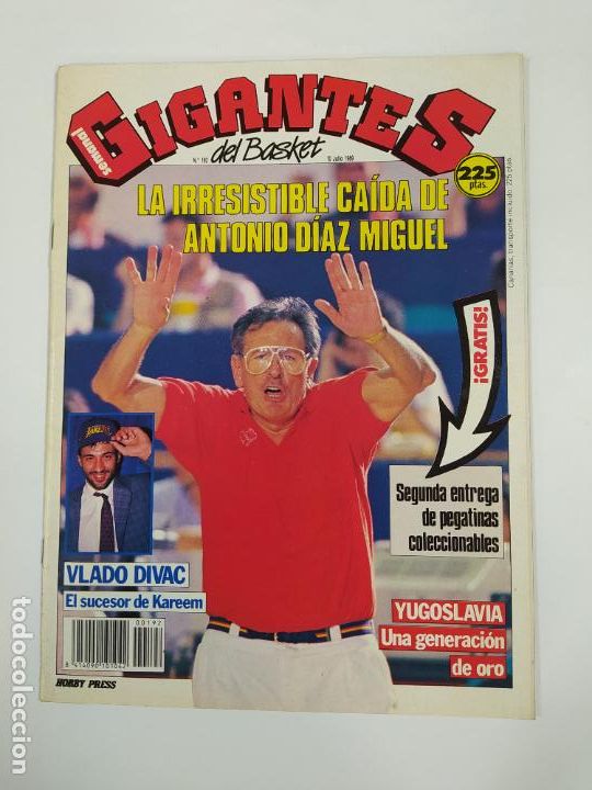 Coleccionismo deportivo: REVISTA GIGANTES DEL BASKET N&ordm; 192. 10 JULIO 1989. CAIDA ANTONIO DIAZ MIGUEL. TDKc107