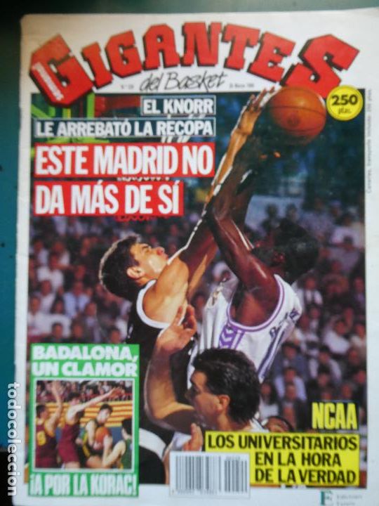 Coleccionismo deportivo: REVISTA DE BALONCESTO. GIGANTES DEL BASKET 229 26 MARZO 1990 REAL MADRID KNORR. 120GR
