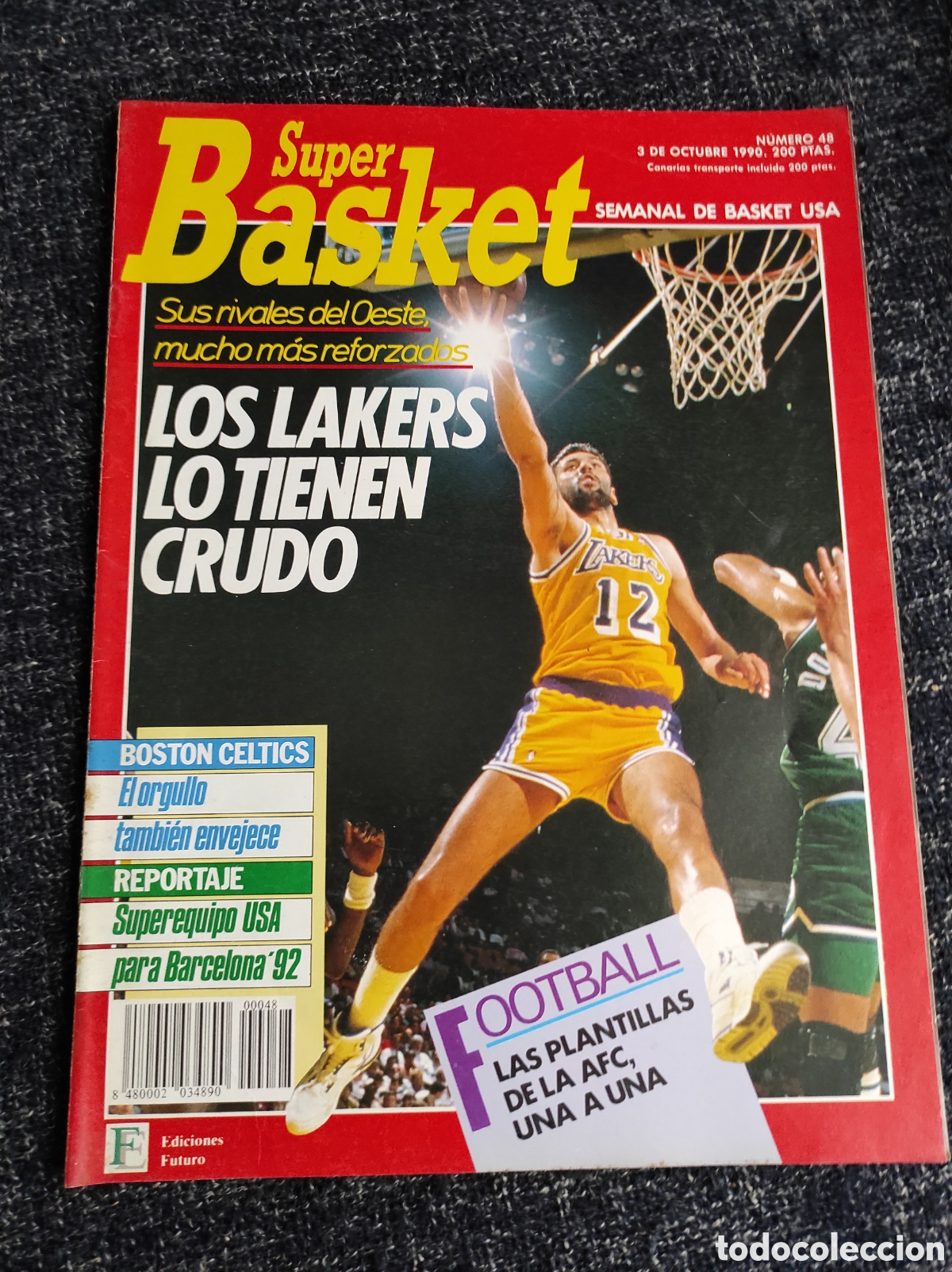 Coleccionismo deportivo: SUPER BASKET N&ordm; 48 - LAKERS CELTICS, EQUIPO USA EN BARCELONA &lsquo;92, POSTER TERRY TEAGUE