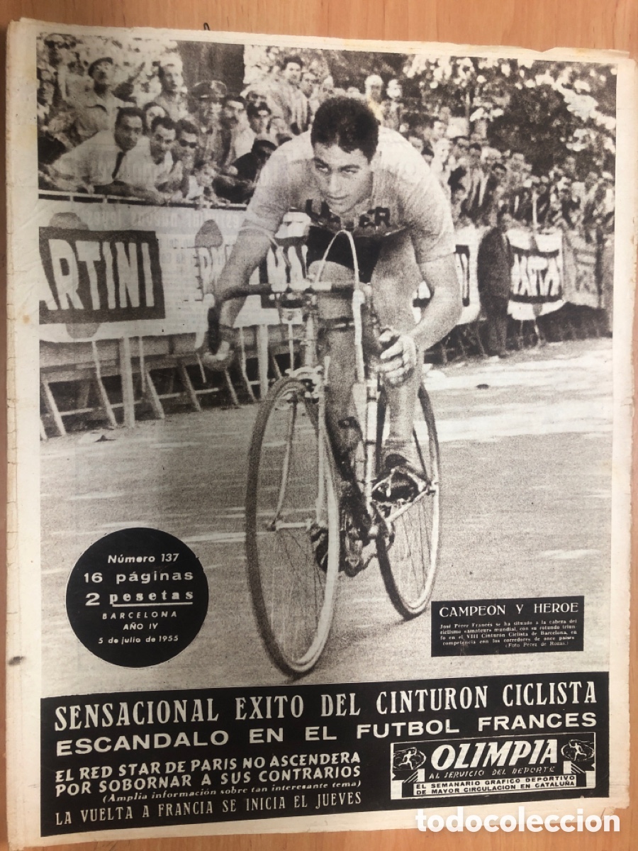 Coleccionismo deportivo: REVISTA OLIMPIA SEMANARIO GRAFICO DEPORTIVO N&ordm;137 1955 24 HORAS DE MONTJUICH -TOUR FRANCIA