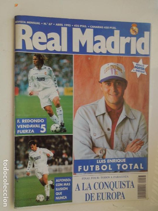 Colecionismo desportivo: REAL MADRID REVISTA N&ordm; 67 - ABRIL 1995 - REDONDO - LUIS ENRIQUE - ALFONSO