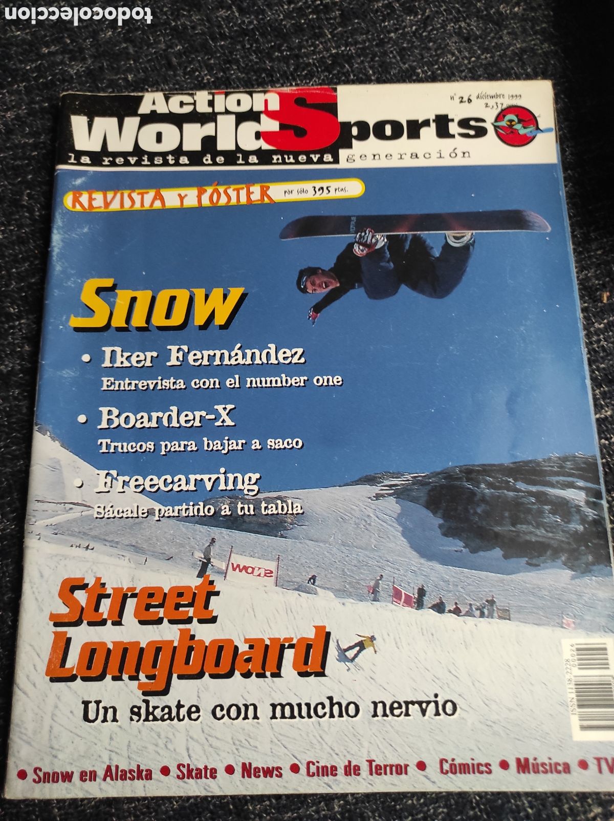 Sports collectibles: ACTION WORLD SPORTS N&ordm; 26 DICIEMBRE 1999 - STREET LONGBOARD - Snowboard - POSTER DESPLEGABLE
