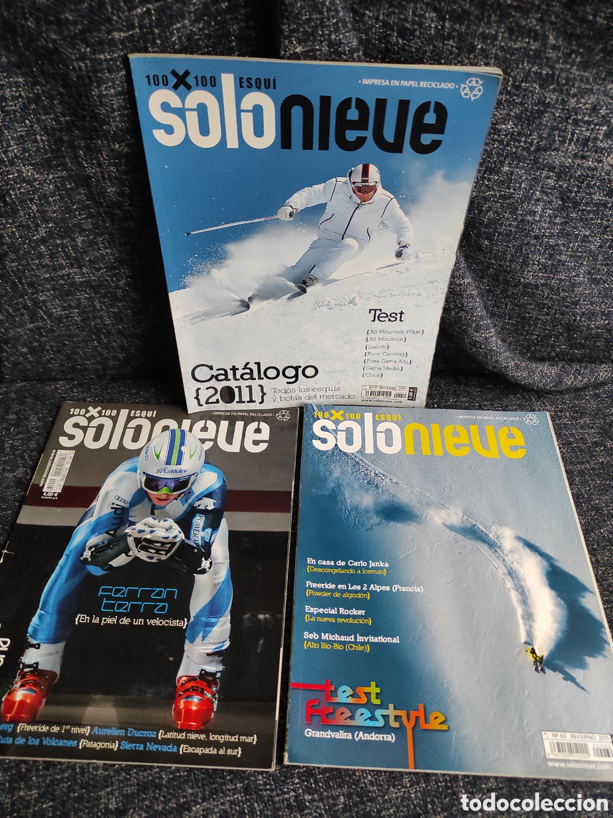 Coleccionismo deportivo: REVISTA SOLO NIEVE N&ordm; 15, 60, 62 - 100X100 ESQUI - INVIERNO 2011 - LOTE DE 3 REVISTAS