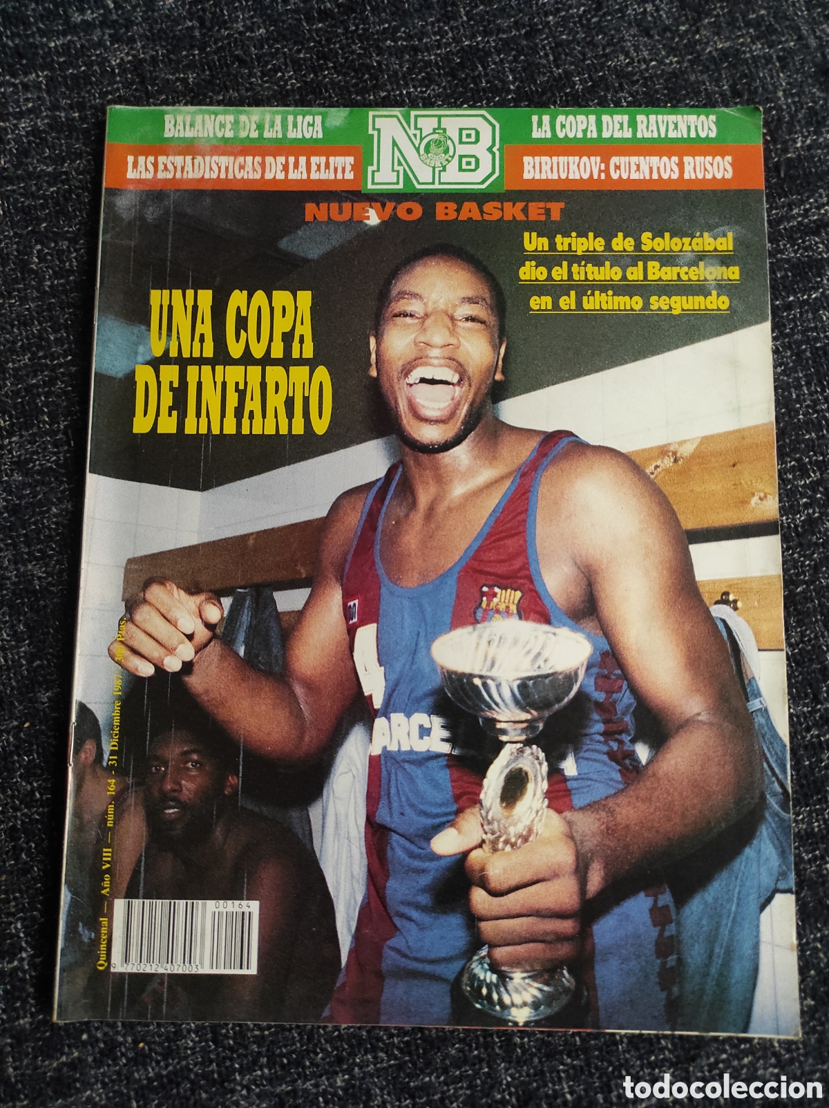 Sports collectibles: NUEVO BASKET, N&ordm; 164 DICIEMBRE DE 1987, EL TRIPLE DE SOLOZABAL DIO EL TITULO AL BARCELONA