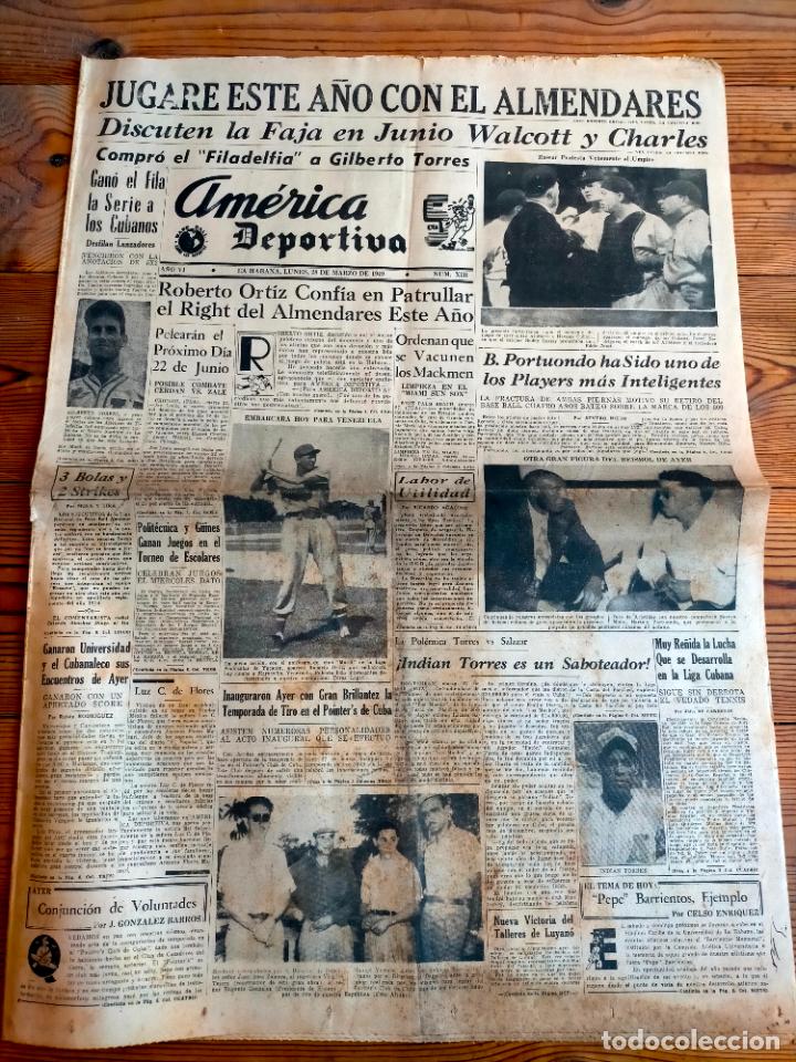 Coleccionismo deportivo: Revista antigua Am&eacute;rica deportiva a&ntilde;o VI La Habana Cuba Lunes 28 de marzo de 1949 n&uacute;m XIII
