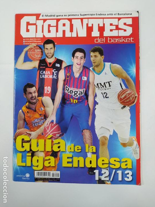 Coleccionismo deportivo: REVISTA GIGANTES DEL BASKET. N&ordm; 1404. 1 OCTUBRE 2012. GUIA LIGA ENDESA. TDKR66