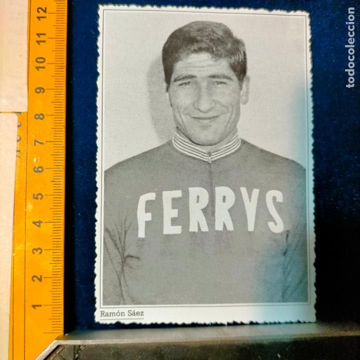 Coleccionismo deportivo: RECORTE TAMA&Ntilde;O MEDIA POSTAL CICLISMO CICLISTAS FAMOSOS : RAMON SAEZ EQUIPO FERRYS