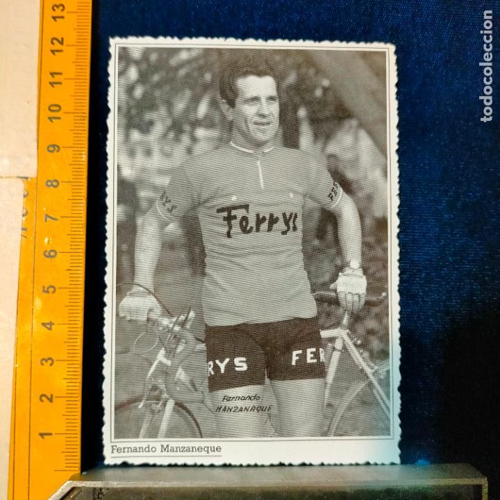 Coleccionismo deportivo: RECORTE TAMA&Ntilde;O MEDIA POSTAL CICLISMO CICLISTAS FAMOSOS : FERNANDO MANZANEQUE EQUIPO FERRYS