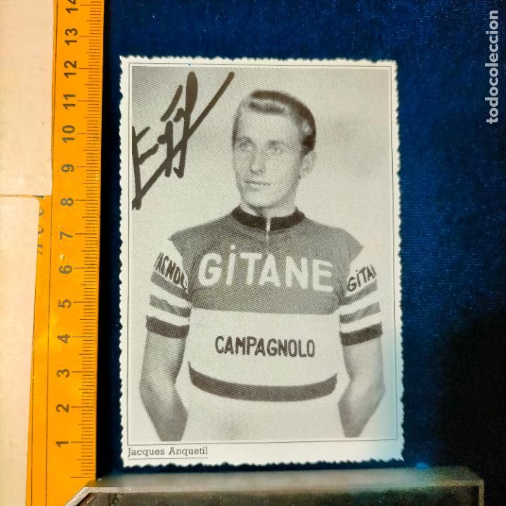 Coleccionismo deportivo: RECORTE TAMA&Ntilde;O MEDIA POSTAL CICLISMO CICLISTAS FAMOSOS : JACQUES ANQUETIL
