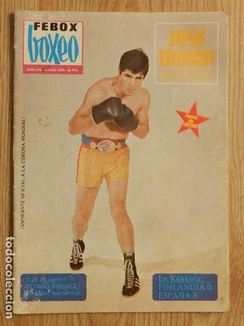 Coleccionismo deportivo: Febox Boxeo n&ordm;210 n&ordm; 210 Jos&eacute; Duran Poster de Lastra A&ntilde;o 1975 Marzo