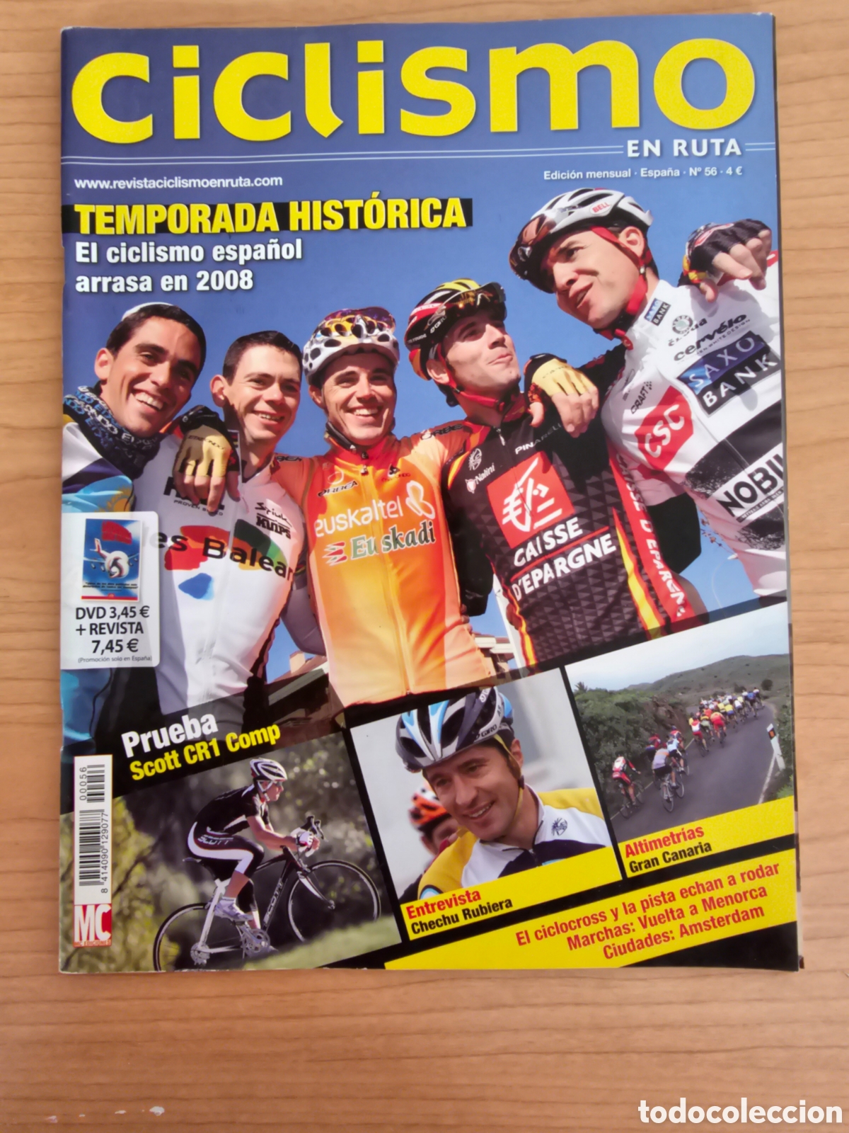 Coleccionismo deportivo: REVISTA CICLISMO EN RUTA 56 2008 CHECHU RUBIERA, SCOTT CR1 COMP