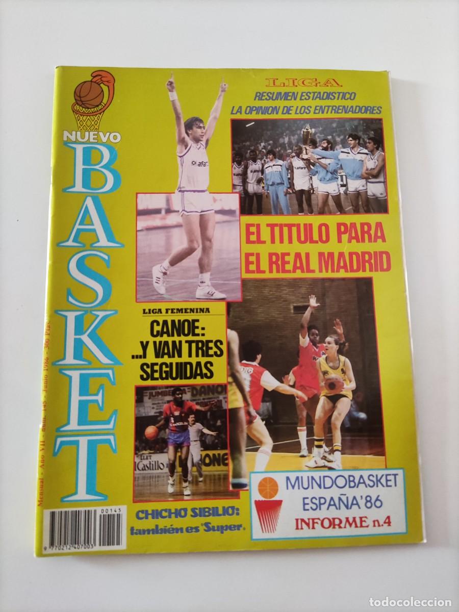 Coleccionismo deportivo: Revista Nuevo Basket A&ntilde;o VII n&deg; 145 1986 Chicho Sibilio, Real Madrid campe&oacute;n Mundobasket Espa&ntilde;a