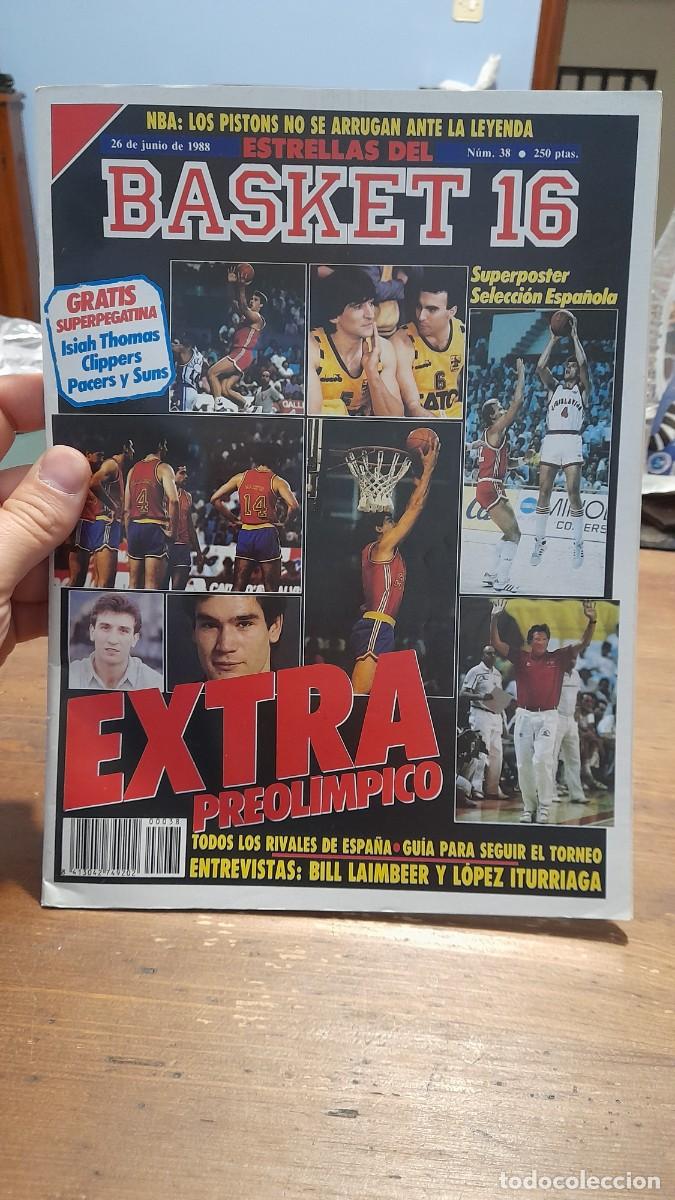 Coleccionismo deportivo: Revista basket baloncesto 38 p&oacute;ster selecci&oacute;n espa&ntilde;ola Espa&ntilde;a Bill Laimbeer L&oacute;pez Iturriaga
