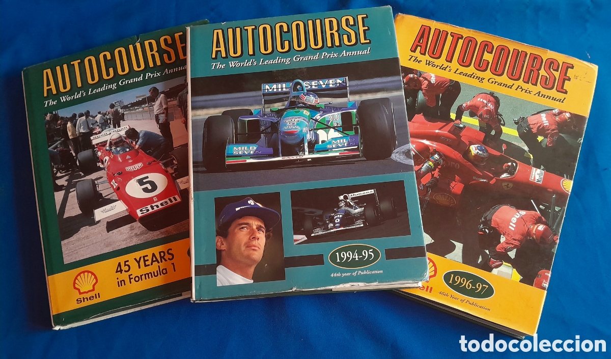 Coleccionismo deportivo: Tres libros AUTOCOURSE sobre F&oacute;rmula 1 y m&aacute;s