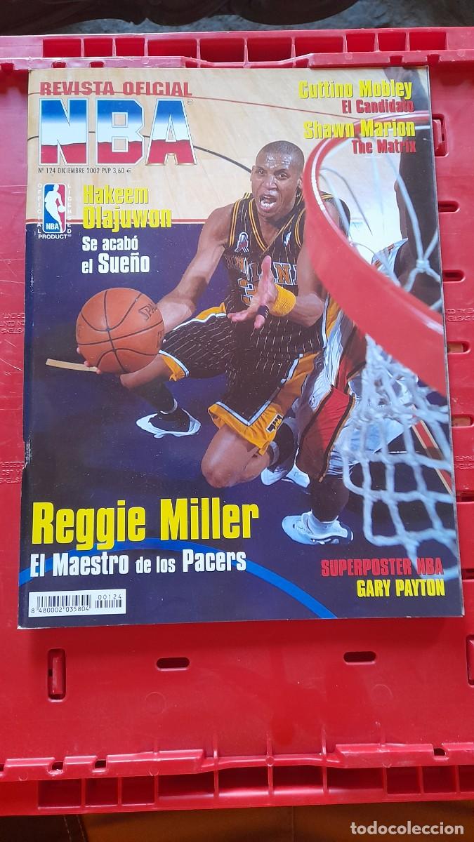 Coleccionismo deportivo: Revista oficial nba 124 Hakeen Olajuwon Cuttino Mobley Shawn Marion Reggie Miller poster Gary Payton